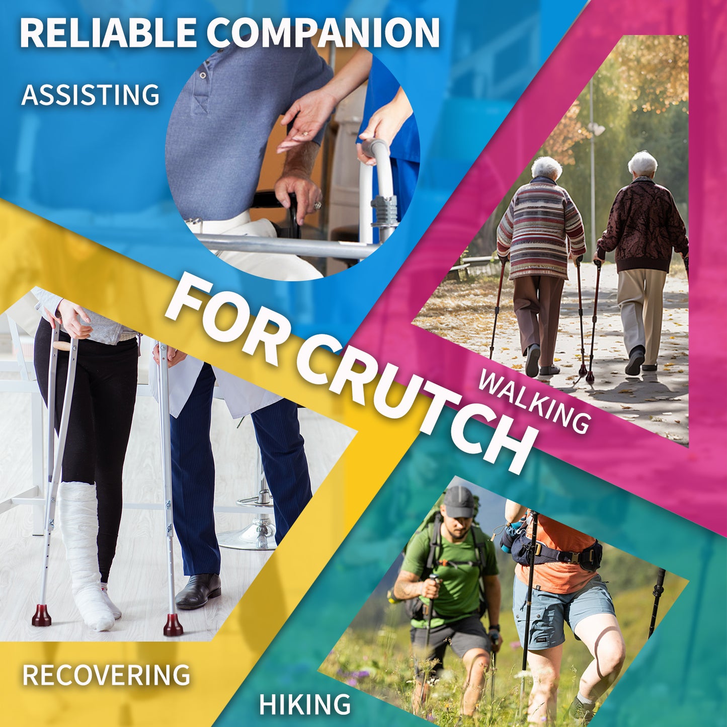 Wide Bottom & Heavy-Duty Cane Tips - 2-Year Free Replacement | Maximum Stability & Durability